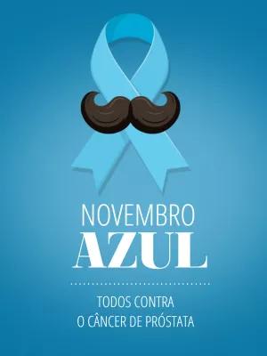 Arte Novembro Azul com Laço e Bigode para Editar Online