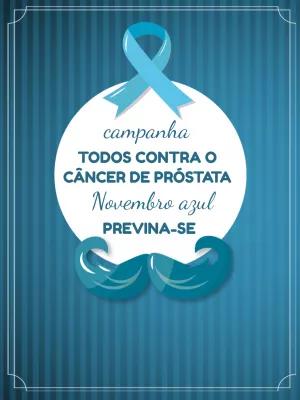 Post Novembro Azul com Laço e Bigode para Editar Online