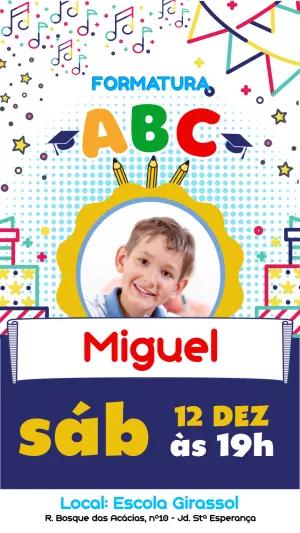 Convite Formatura ABC com Foto para Editar Online
