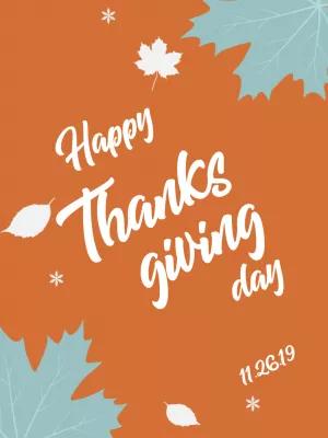 Thanksgiving Post with Autumn Leaves to Edit Online