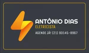 Cartão de Visita Eletricista com Logo de Raio para Editar