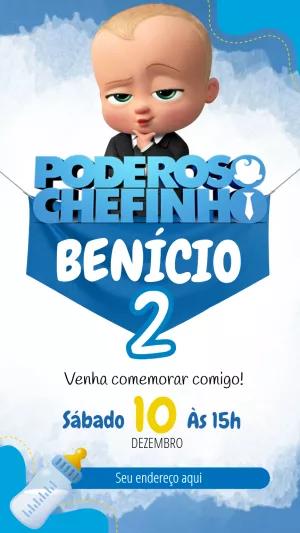 Convite Aniversário Poderoso Chefinho para Editar Online