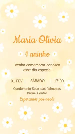 Convite Aniversário Margarida Delicado para Editar Online