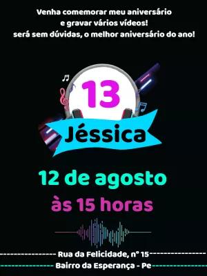 Convite de Aniversário Tema Rede Social para Editar Online