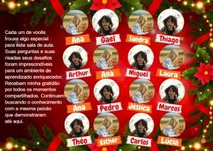 Cartão de Natal para Turma com Fotos dos Alunos para Editar