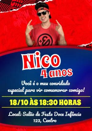 Convite Aniversário Enaldinho Youtuber para Editar Online
