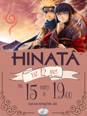 Convite de Aniversário Naruto e Hinata para Editar Online