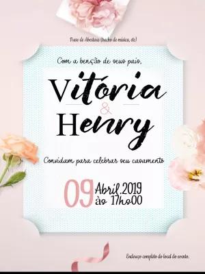 Convite de Casamento Floral Delicado para Editar Online