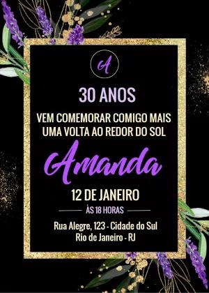 Convite de Aniversário Floral Elegante para Editar Online