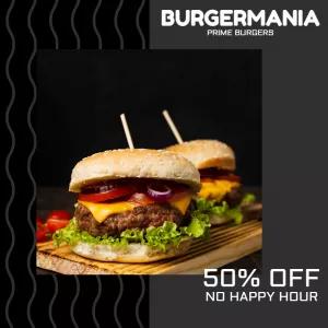 Post de Oferta de Hambúrguer para Editar Online Facilmente