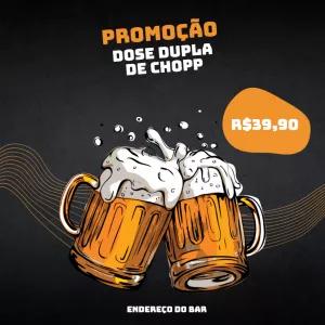 Arte de Promoção de Chopp Dose Dupla para Editar Online
