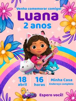 Convite de Aniversário A Casa Mágica da Gabby para Editar