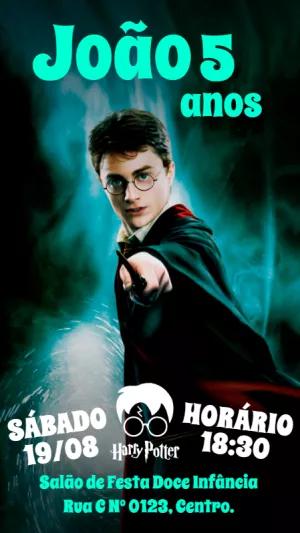 Convite Aniversário Harry Potter Editável Online