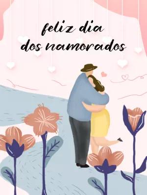 Cartão Dia dos Namorados com Casal Romântico para Editar Online