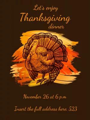 Classic Thanksgiving Dinner Invitation to Edit Online