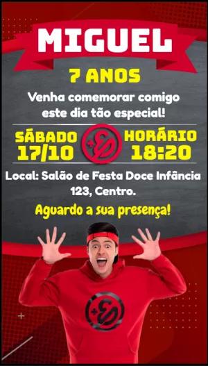 Convite de Aniversário Enaldinho com Foto para Editar Online