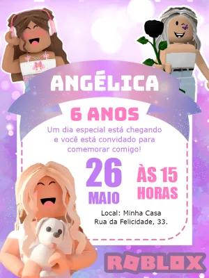 Convite de Aniversário Roblox Menina para Editar Online