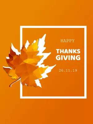 Happy Thanksgiving Post with Maple Leaf to Edit Online