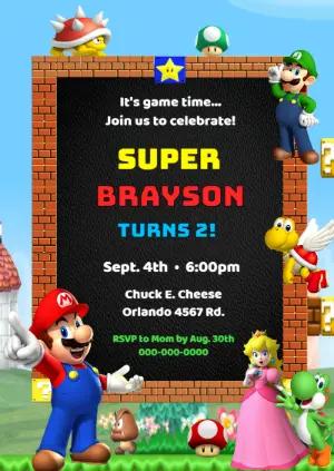 Super Mario Bros. Birthday Invitation | Editable Digital Template
