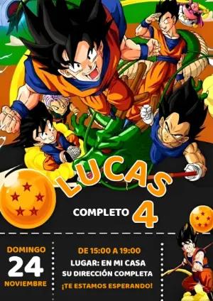 Invitación de Cumpleaños de Dragon Ball Z para Editar Online