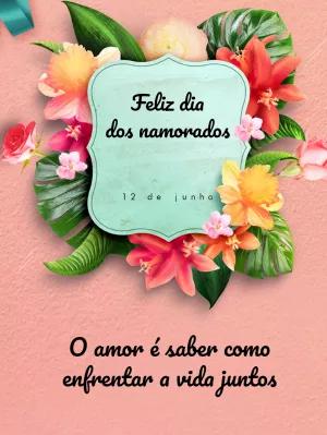 Cartão Dia dos Namorados Floral para Editar Online