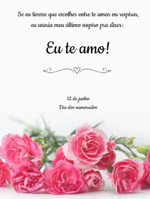 Cartão Romântico Dia dos Namorados com Flores para Editar Online