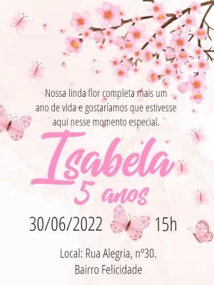 Convite Aniversário Jardim Encantado com Borboletas para Editar