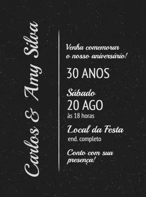Convite de Aniversário de Casamento Elegante para Editar Online