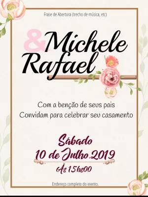 Convite de Casamento Floral Delicado para Editar Online