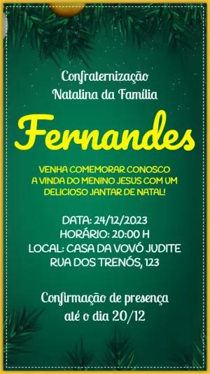 Convite Confraternização Natalina da Família para Editar