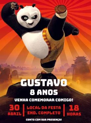 Convite Aniversário Kung Fu Panda Editável Online