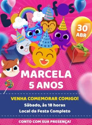 Convite Bolofofos Editável Online para Festa de Aniversário