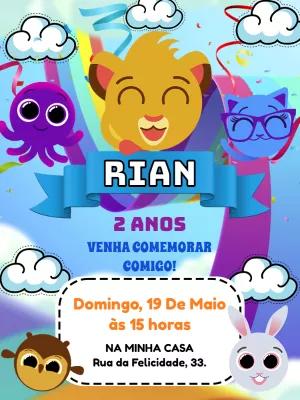 Convite de Aniversário Bolofofos com Personagens para Editar