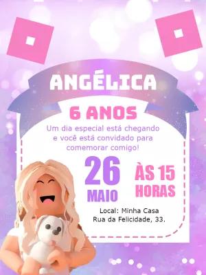 Convite de Aniversário Roblox Menina para Editar Online
