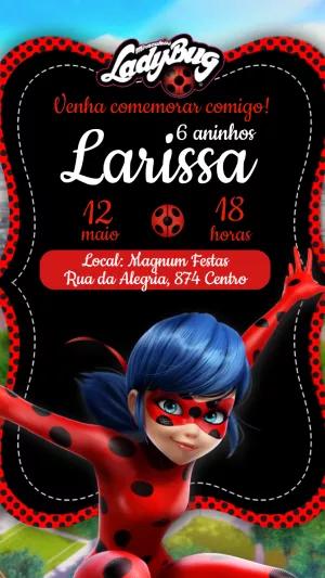 Convite de Aniversário Ladybug Miraculous para Editar Online