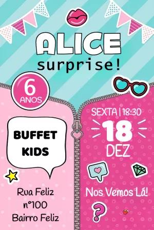 Convite de Aniversário L.O.L. Surprise para Editar Online