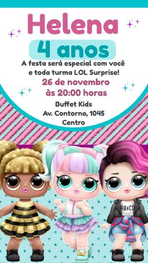 Convite de Aniversário LOL Surprise Editável Online