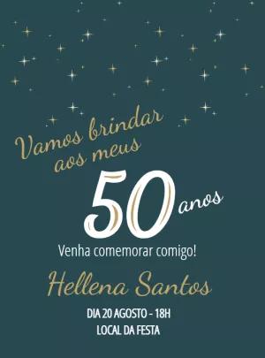 Convite de Aniversário Elegante com Estrelas para Editar Online