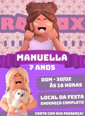 Convite de Aniversário Roblox Menina para Editar Online