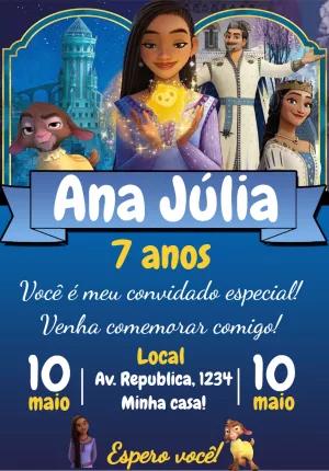 Convite Aniversário Wish o Poder dos Desejos para Editar