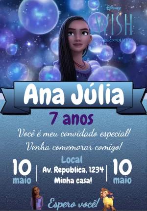 Convite de Aniversário Wish o Poder dos Desejos para Editar