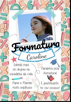 Convite de Formatura Infantil com Foto para Editar Online
