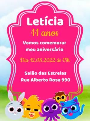 Convite Aniversário Bolofofos para Editar Online
