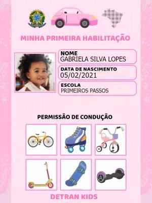 CNH Infantil de Menina Rosa para Editar Online e Imprimir