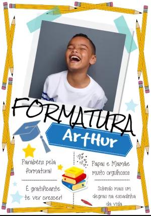 Convite de Formatura Infantil com Foto para Editar Online