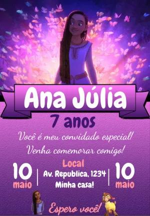 Convite Aniversário Wish O Poder dos Desejos para Editar Online