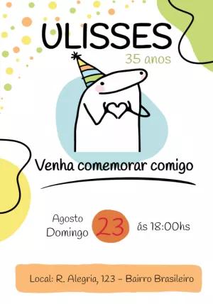 Convite de Aniversário Flork Meme Engraçado para Editar Online