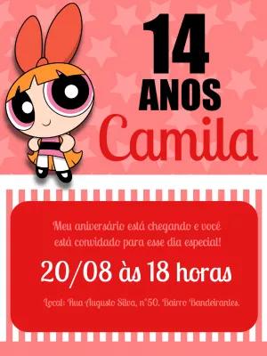 Convite Aniversário Florzinha Meninas Superpoderosas para Editar