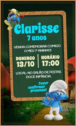 Convite de Aniversário Os Smurfs para Editar Online