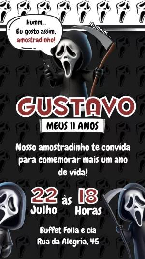 Convite Aniversário Amostradinho Pânico para Editar Online